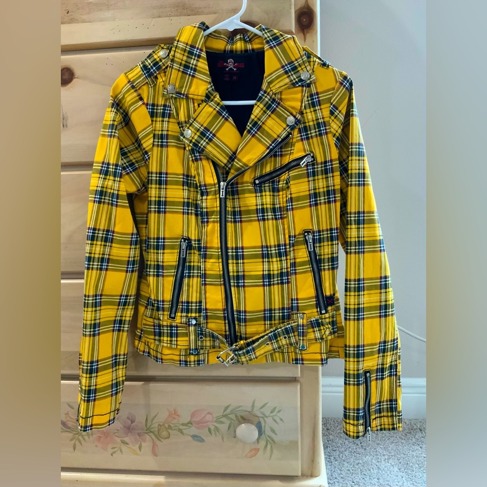 Royal Bones Women’s Medium, Yellow Plaid Jacket